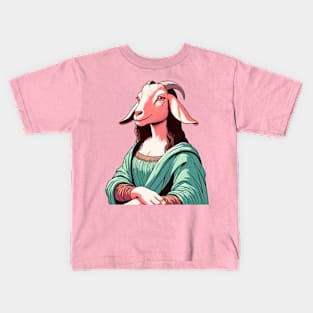 Mona Lisa - funny cartoon goat Kids T-Shirt